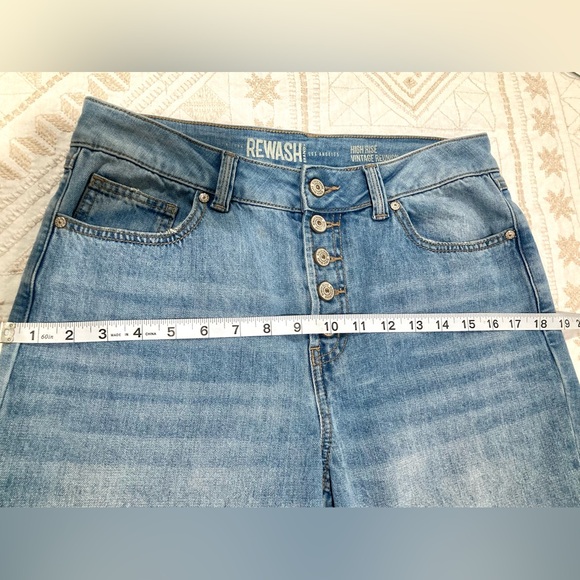 Rewash High Rise Vintage Reunion Crop Frayed Hem Jeans 9/29 - Picture 11 of 13